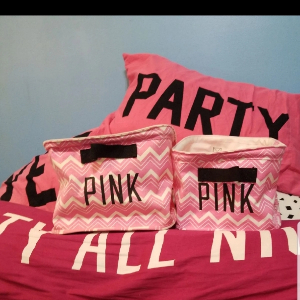 VICTORIA SECRET PINK STORAGE BIN SET